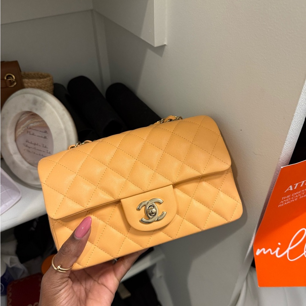 Chanel Orange Quilted Shoulder Bag